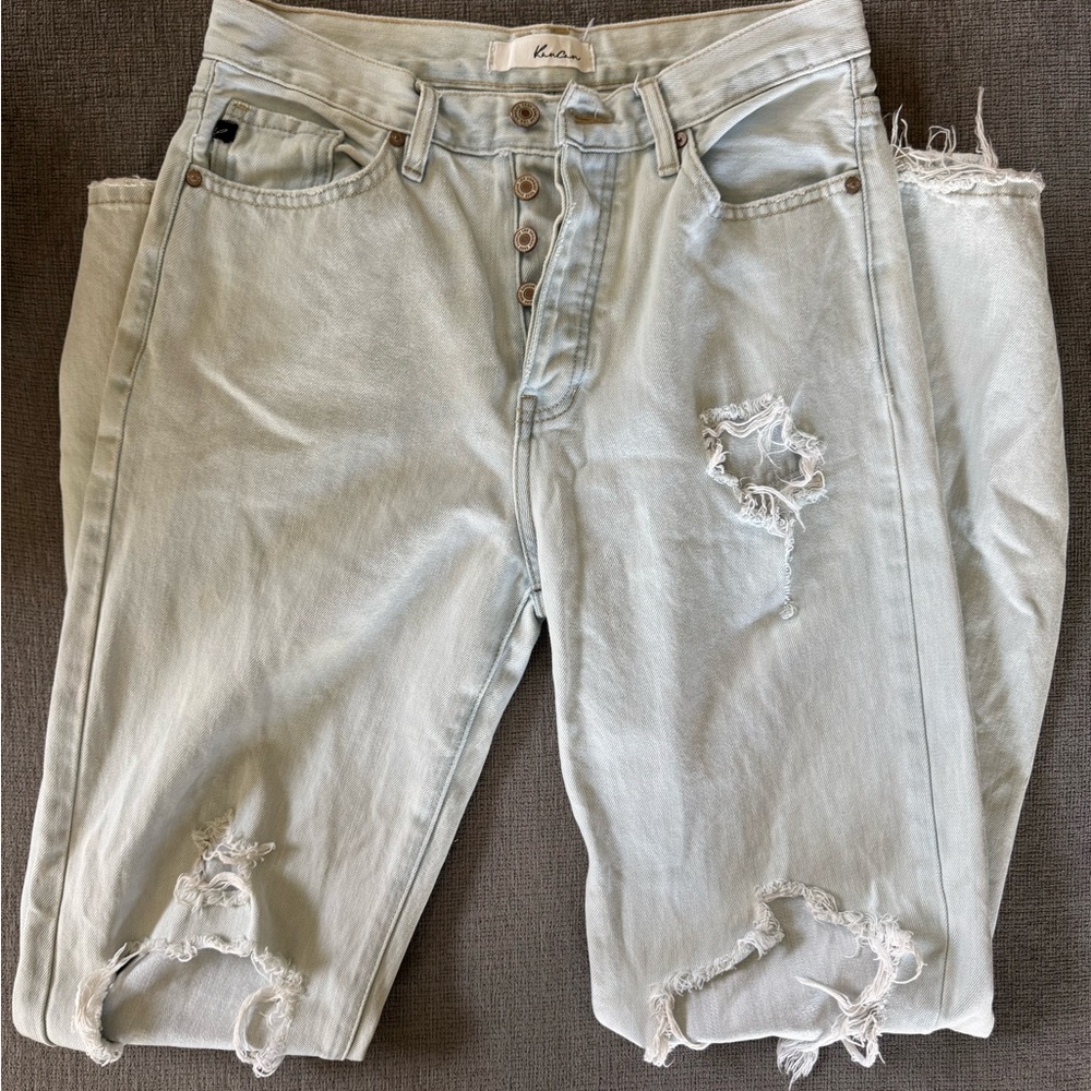 KanCan Light Wash Distressed Denim